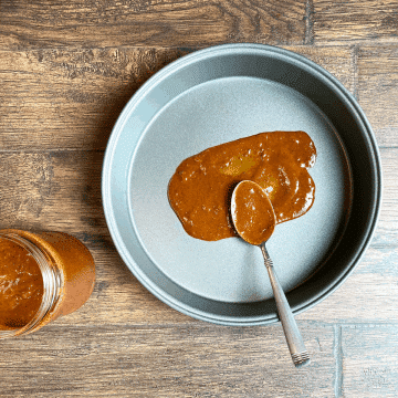 enchilada sauce in a jar and spread in a round cake pan