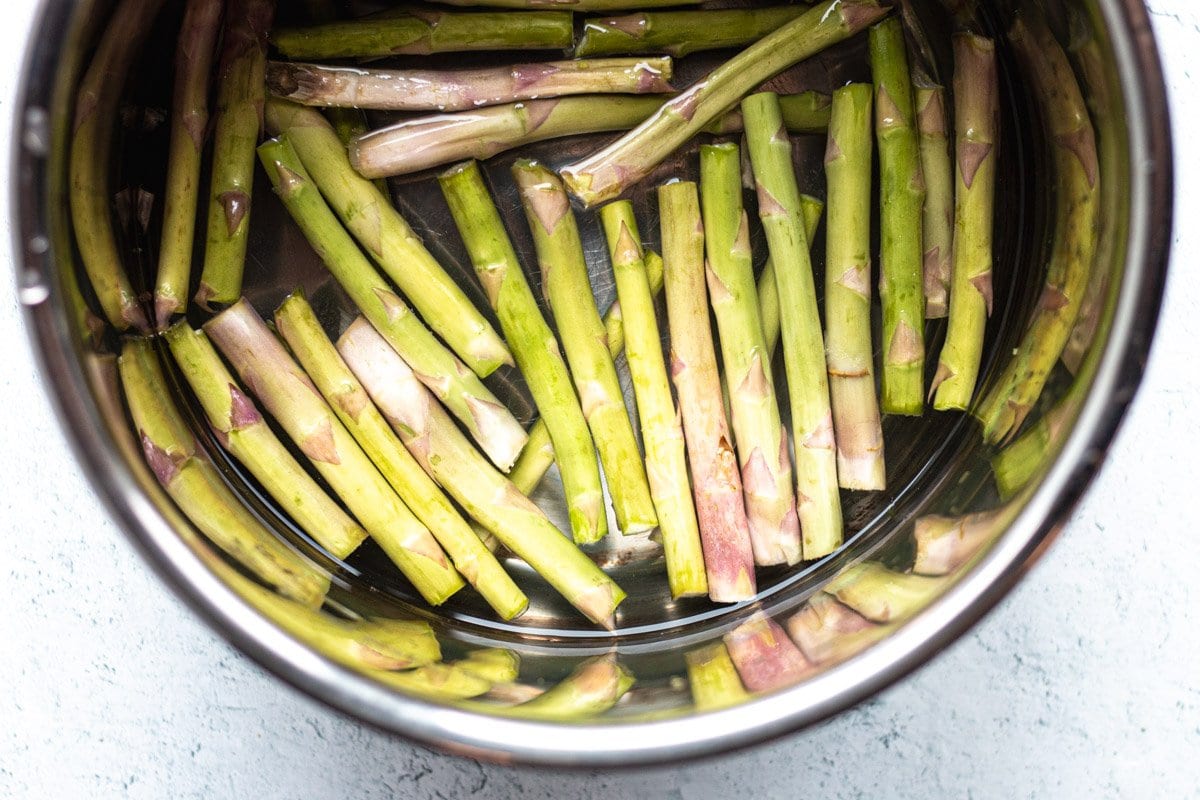 woody ends of asparagus in an instant pot. 