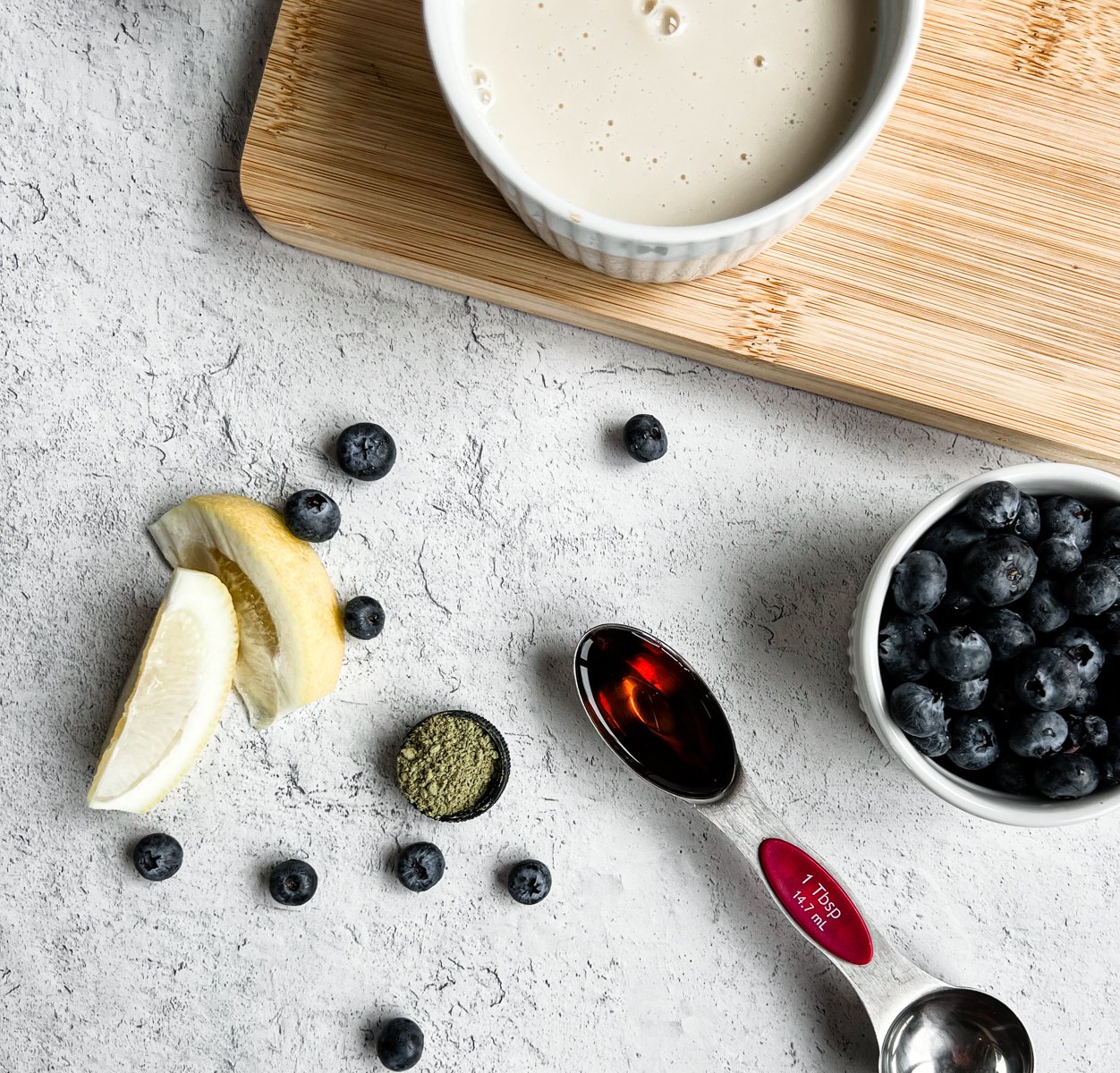 Iced Blueberry Matcha Latte Recipe - Graciously Nourished