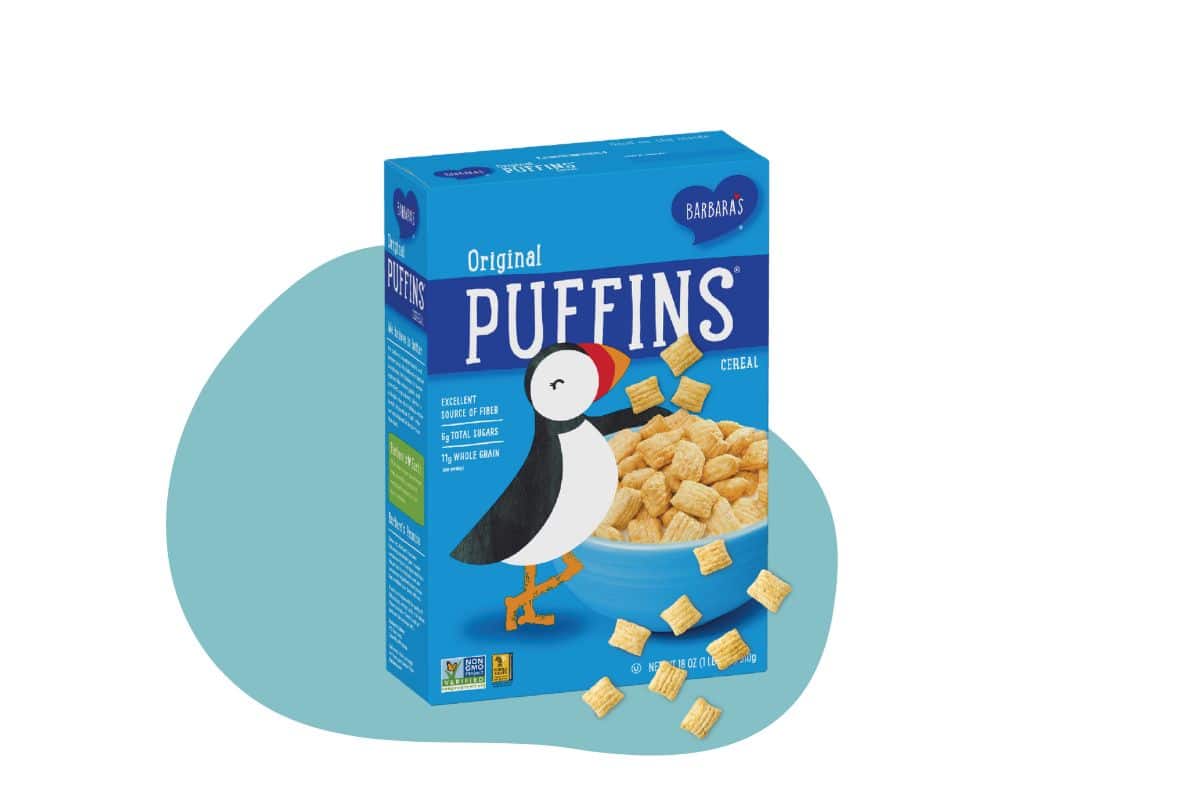 Box of Barbara's Puffins Original Cereal