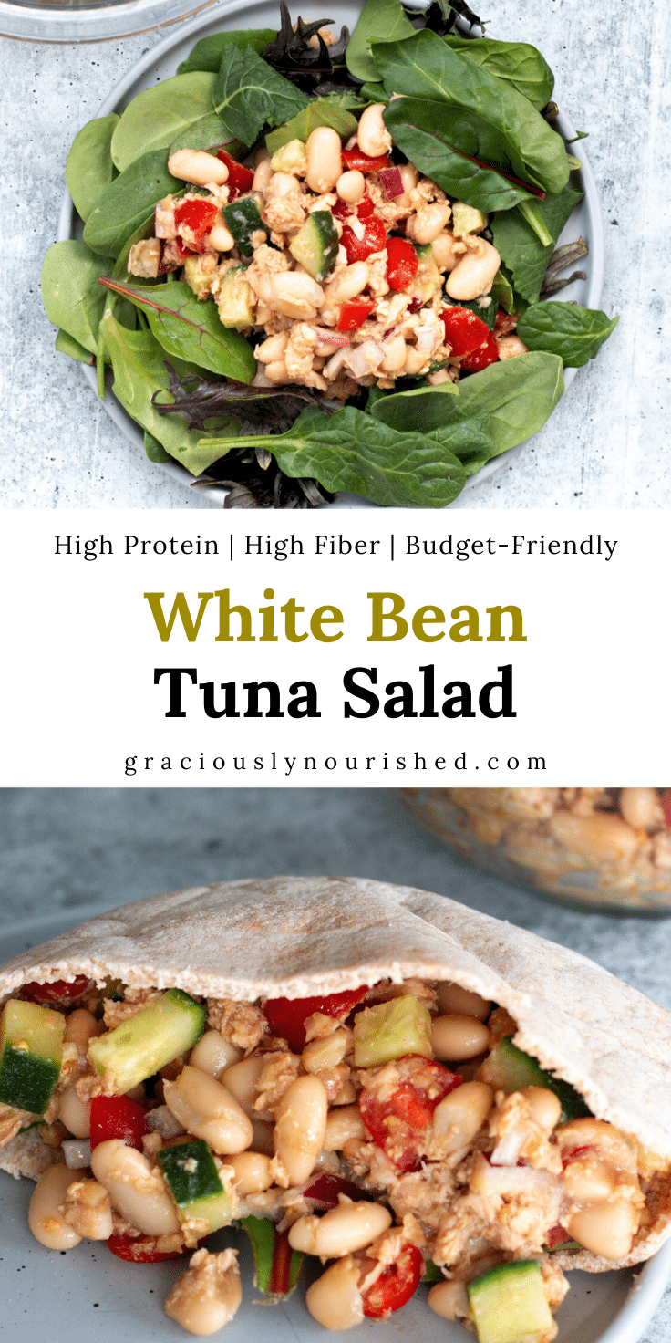 High protein white bean tuna salad